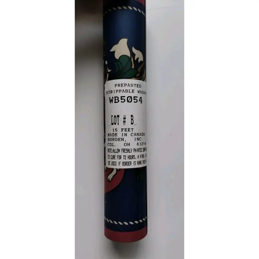 2 - Pre-pasted Decorative Border - Dark Blue - Man Cave Decor - Lions - 10 yds